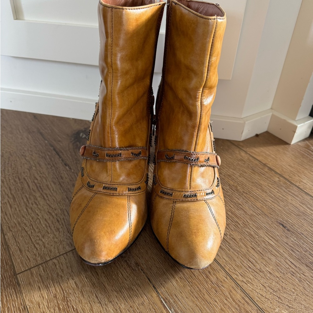 Tan Leather Ankle Boots